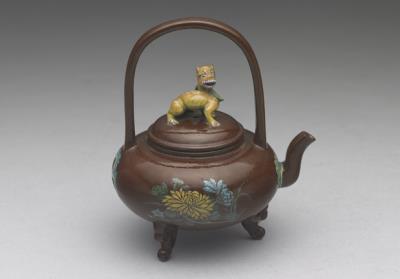 图片[2]-Yixing loop-handled teapot in painted enamels, Qing dynasty, Kangxi reign (1662-1722)-China Archive